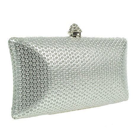 silver metallic box clutch bag|debenhams silver clutch bag.